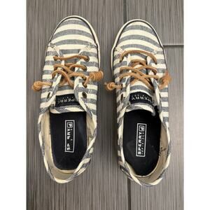 Sperry Women’s Blue/White Striped Top Sider Shoes Size 6 1/2 STS91564 Coastal